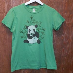 American Apparel green t-shirt with panda
